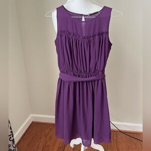 Loft Purple Dress With Tie- 4